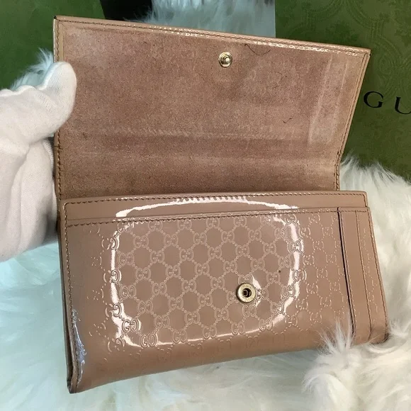 COPY - 🛍 GUCCI Blush Pink Patent Microguccissima Leather Continental Wallet🛍 - Picture 3 of 10
